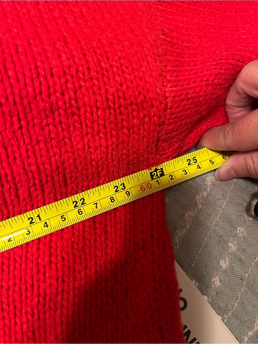 No Boundaries Red V-Neck 'Ho' Holiday Cardigan Sweater - Picture 5 of 6
